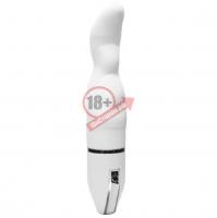 Белый фигурный вибратор PURRFECT SILICONE DELUXE VIBE - 15 см.
