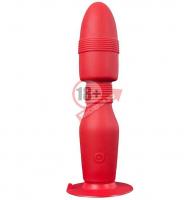 Красная анальная пробка с вибрацией MENZSTUFF VIBRATING BUTT PLUG 8.5INCH - 21,5 см.