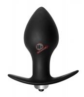 Чёрная анальная пробка с вибрацией Bulb Anal Plug - 10 см.