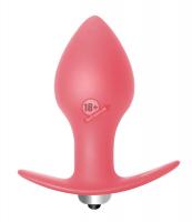 Розовая анальная пробка с вибрацией Bulb Anal Plug - 10 см.