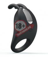 Чёрное эрекционное кольцо с вибрацией Rabbit Vibrator
