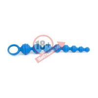 Синяя анальная цепочка Climax Anal Anal Beads Silicone Ridges - 32,6 см.