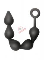 Чёрная анальная цепочка Black Edition Anal Super Beads - 40 см.