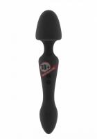 Чёрный двусторонний вибратор Sasha - 22,5 см.