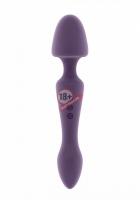 Фиолетовый двусторонний вибратор Sasha - 22,5 см.