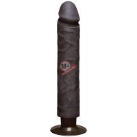 Коричневый вибратор The Realistic Cock ULTRASKYN Without Balls Vibrating 10” - 29,2 см.