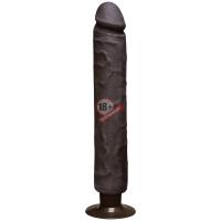 Коричневый вибратор The Realistic Cock ULTRASKYN Without Balls Vibrating 12” - 33,5 см.