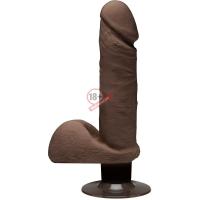 Коричневый вибратор-реалистик Perfect D Vibrating 7" with Balls