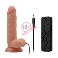 Телесный вибратор-реалистик на присоске REALSTUFF 6.5INCH DONG - 17 см.