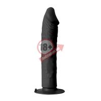Чёрный вибратор-реалистик PURRFECT SILICONE ONE TOUCH - 22,5 см.