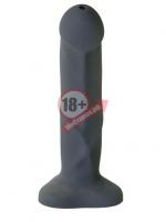 Серый фаллоимитатор с функцией семяизвержения Pop Dildo - 17,9 см.