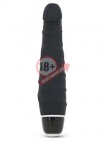 Чёрный вибратор-реалистик с зауженным кончиком PURRFECT SILICONE CLASSIC MINI - 14 см.
