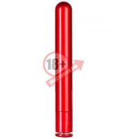 Красный гладкий вибратор METALLIX CORONA SMOOTH VIBRATOR - 14 см.