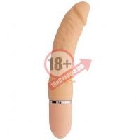 Телесный вибратор-реалистик PURRFECT SILICONE BENDABLE 10FUNCTIONS с шипиками - 15 см.