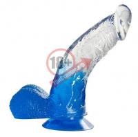 Синий фаллоимитатор с прозрачной верхней частью JELLY JOY FADE OUT DONG 6INCH - 15,2 см.