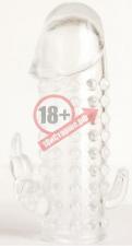 Гелевая прозрачная насадка с 2 отростками - 13 см.