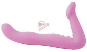 Розовый безременной фаллоимитатор-страпон 8" Strapless Strap-On - 20,3 см.