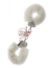 Металлические наручники с белой меховой опушкой METAL HANDCUFF WITH PLUSH WHITE