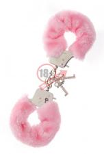 Металлические наручники с розовой меховой опушкой METAL HANDCUFF WITH PLUSH PINK