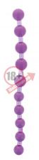 Фиолетовая анальная цепочка JUMBO JELLY THAI BEADS CARDED LAVENDER - 31,8 см.