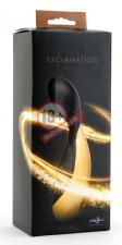 Черно-золотистый перезаряжаемый вибратор Exclamation - 13,5 см.