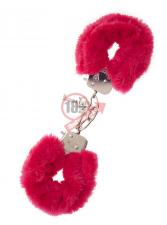Металлические наручники с красной меховой опушкой METAL HANDCUFF WITH PLUSH RED