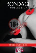 Красные меховые оковы на ноги BONDAGE