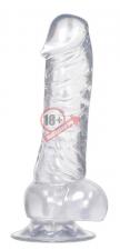 Прозрачный фаллоимитатор на присоске Crystal Clear - 18 см.