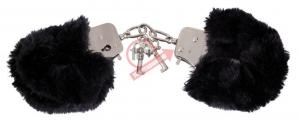 Черные меховые наручники Love Cuffs Black