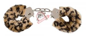 Леопардовые меховые наручники Love Cuffs Leo