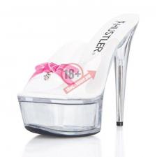 Прозрачные сабо с розовым бантиком Pink Bow