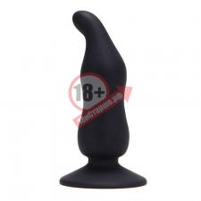 Чёрный анальный стимулятор  BOTTOM BLACK CAP SILICONE - 11 см.