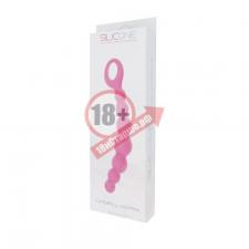 Розовая анальная цепочка CATERPILL-ASS SILICONE PINK - 19,5 см.