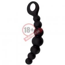 Чёрная анальная цепочка CATERPILL-ASS SILICONE BLACK - 19,5 см.