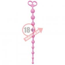 Розовая анальная цепочка из 10 звеньев ANAL JUGGLING BALL SILICONE - 33,6 см.