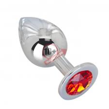 Большой плаг из стали с красным кристаллом Red Flame - 9,5 см.