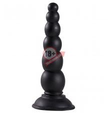 Чёрная анальная пробка-ёлочка MENZSTUFF BEADED PROBE - 16,5 см.