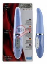 Фиолетовый вибромассажёр Touch Sensor Silk Tip - 20 см.