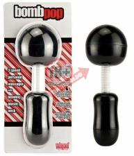 Чёрный вибромассажёр с шарообразной гнущейся головкой Bomb Pop - 29 см.