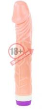 Телесный вибратор Pleasure Fantasy с богатым рельефом - 22,5 см.
