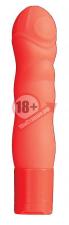Оранжевый мини-вибромассажёр NEON BLISS VIBRATOR - 9 см.