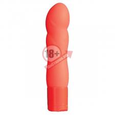 Оранжевый мини-вибратор NEON BLISS VIBRATOR - 9 см.
