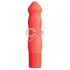 Оранжевый силиконовый вибромассажёр NEON BLISS VIBRATOR - 9 см.