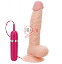 Телесный вибратор-реалистик на присоске G-GIRL STYLE 8INCH VIBRATING DONG - 20,3 см.