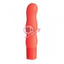 Оранжевый вибромассажёр с рельефом PURE 3.5INCH VIBRATOR ORANGE - 9 см.