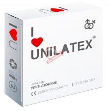 Ультратонкие презервативы Unilatex Ultra Thin - 3 шт.