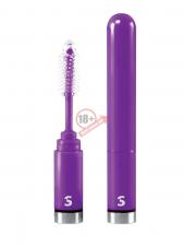 Фиолетовый мини-вибратор Eyelash Curler Brush в виде туши для ресниц - 13 см.