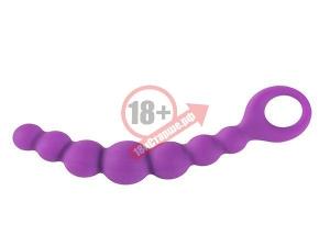 Фиолетовая анальная цепочка Bubble-Chain - 15 см.