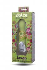 Нежно-зелёный вибратор Dolce Jaxon - 12,5 см.