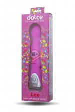 Ярко-розовый вибратор Dolce Leo - 16,5 см.
